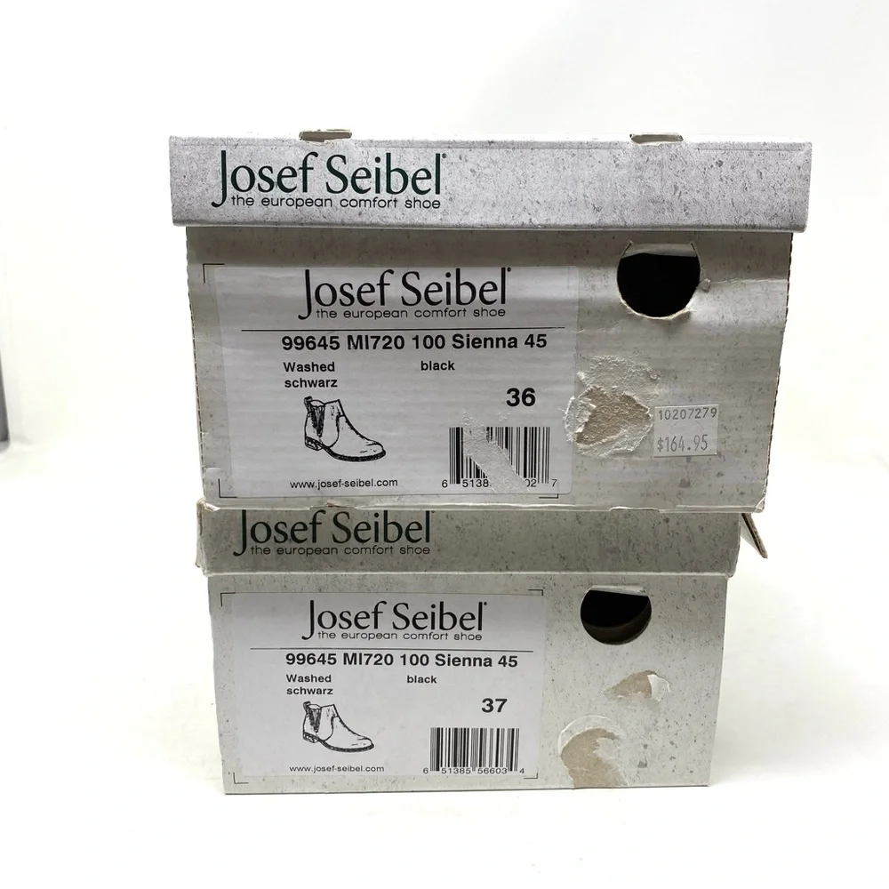 Josef Seibel Sienna 45 Women’s Black Leather Chelsea Ankle Boots